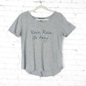 BANANA REPUBLIC Rain Go Away T Shirt Heather Grey Women's Medium